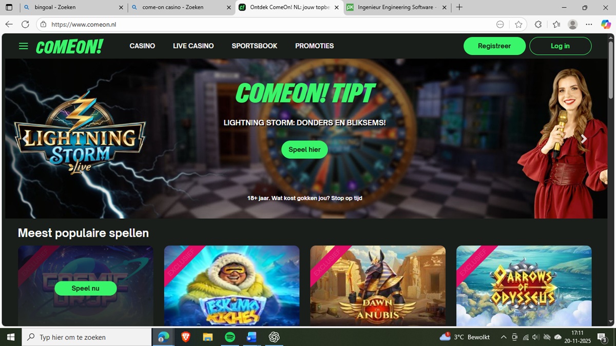 ComeOn.nl snelle uitbetaling online casino
